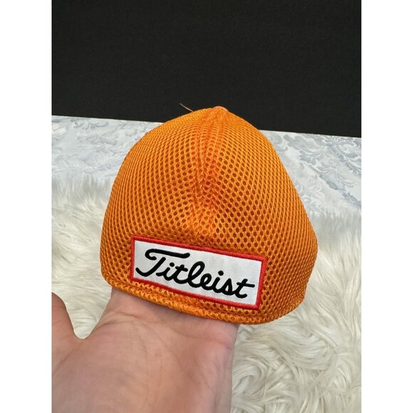Titleist Footjoy Pro V1 New Era Orange Embroidered Golf Hat Cap Size Small/ Med - Picture 4 of 10